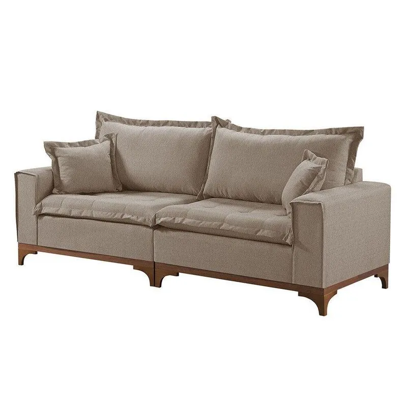 Sofá 3 Lugares Living Linho M-47 Martins Bege