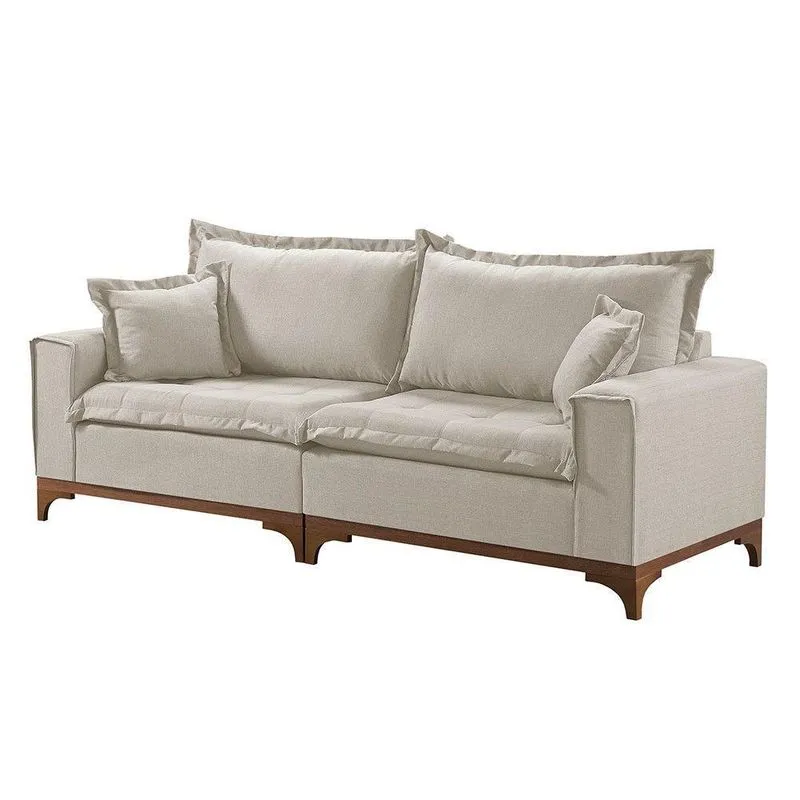 Sofá 3 Lugares Living M-47 Veludo Martins Creme
