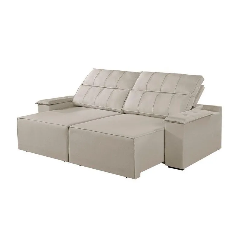 Sofá 2 Lugares Retrátil E Reclinável Martins M-182 Veludo Creme