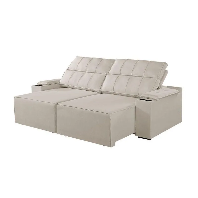 Sofá 3 Lugares Retrátil E Reclinável M-182 Martins Creme
