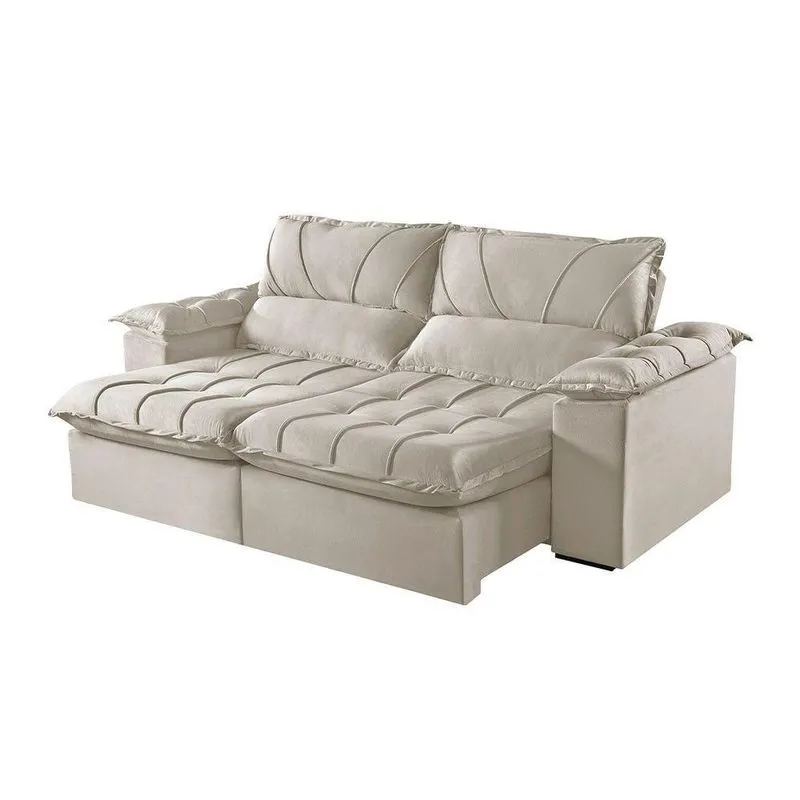 Sofá 2 Lugares Retrátil E Reclinável Martins M-178 Veludo Creme