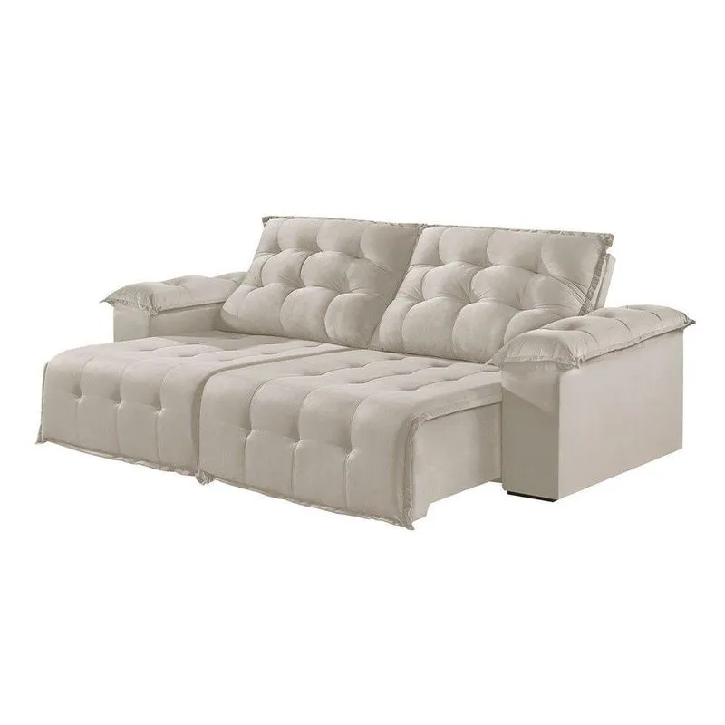 Sofá 2 Lugares Retrátil E Reclinável Martins M-170 Veludo Creme