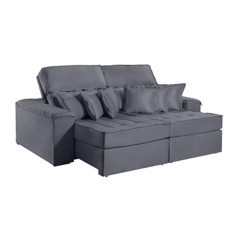 Sofa Martins M-188 02 Md.80 Com Almofadas V-211 Grafite