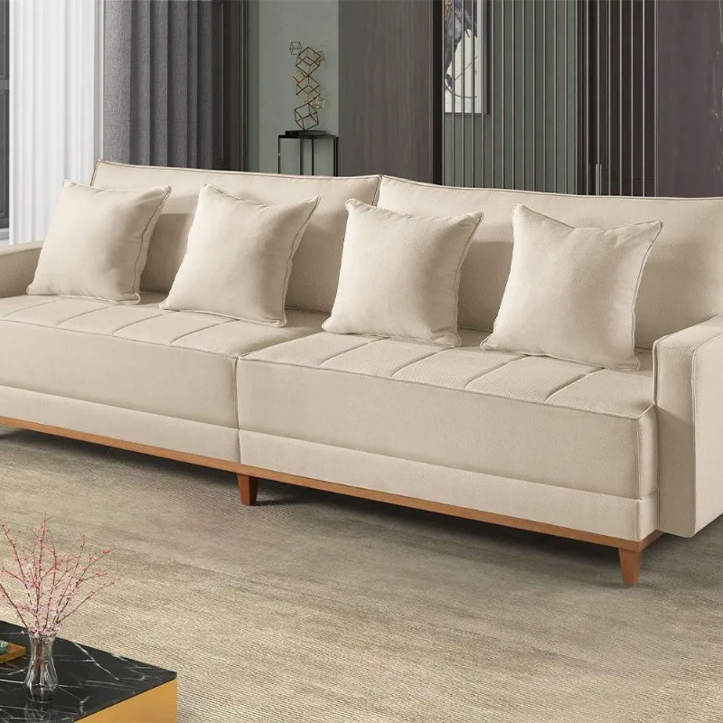Sofá Fixo 6 Lugares M-199 2,60m Estofados Martins Creme