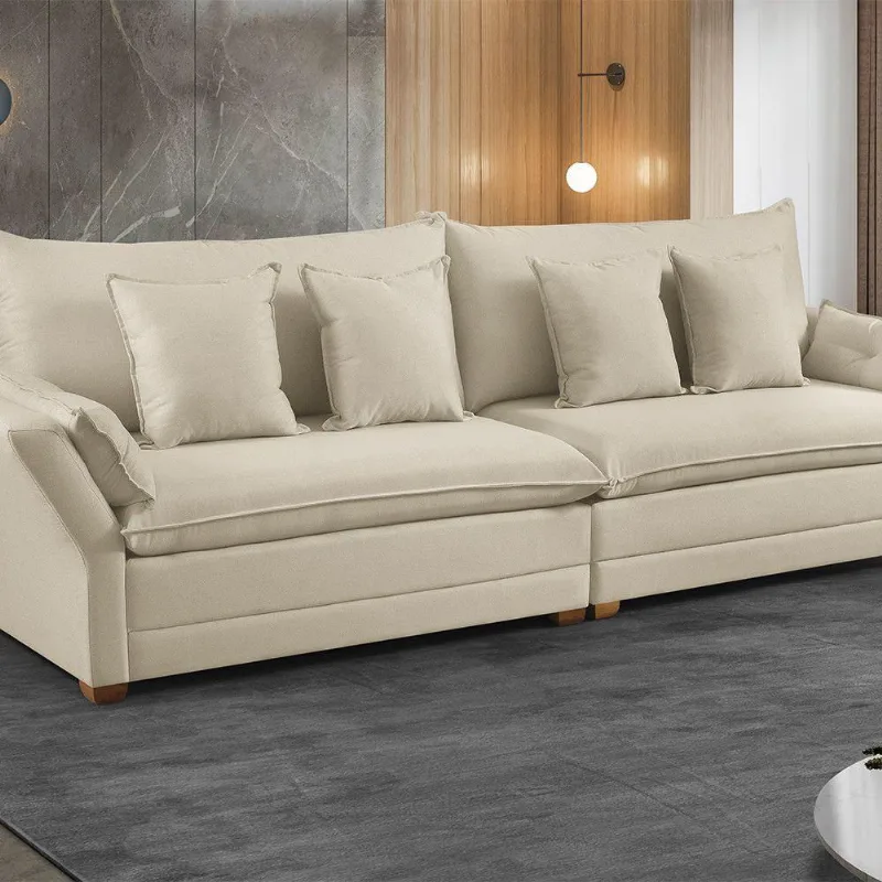 Sofá Fixo 4 Lugares M-198 2,50m Estofados Martins Creme