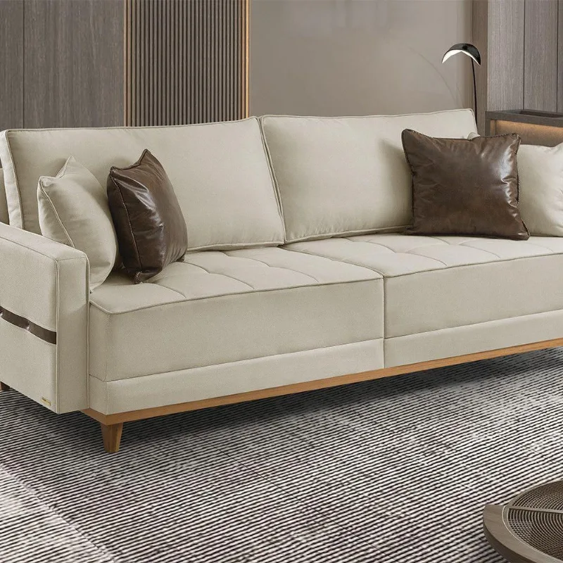 Sofá Fixo 6 Lugares M-203 2,60m Estofados Martins Creme