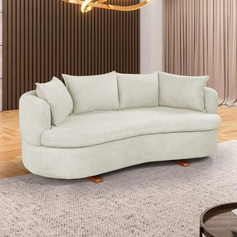 Sofa 4 Lugares Boucle M-204 2m Living Estofados Martins Boucle Branco