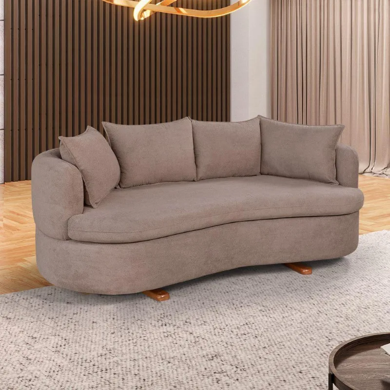 Sofa 4 Lugares Boucle M-204 2m Living Estofados Martins Boucle Marrom