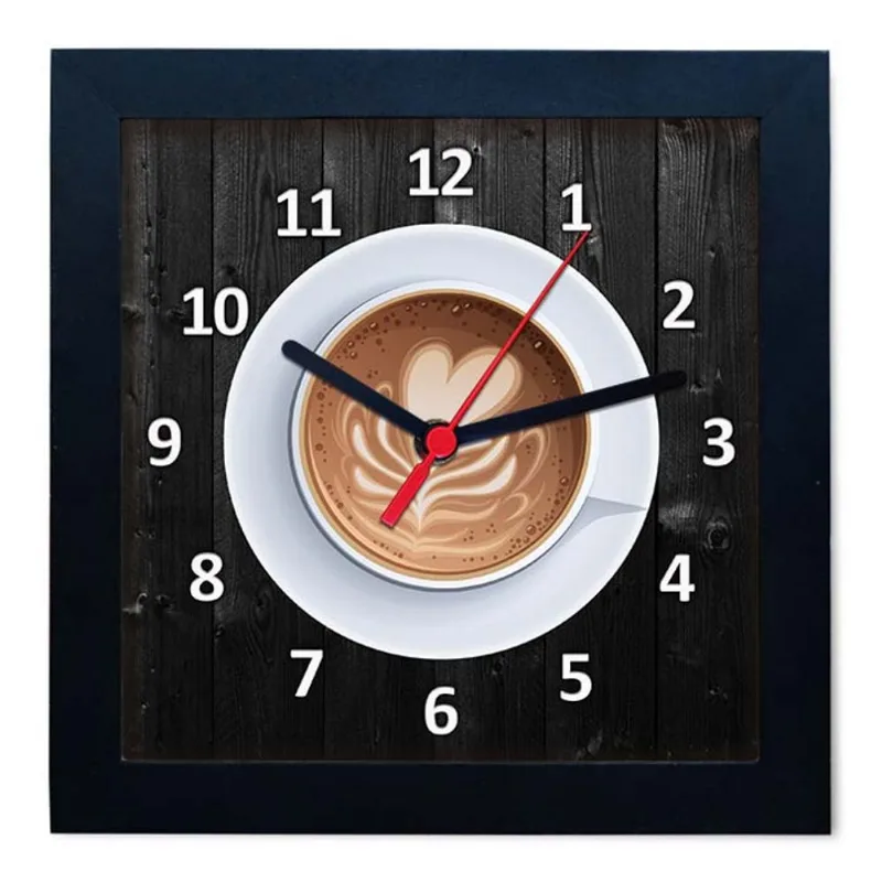 Relógio De Parede Decorativo Caixa Alta Tema Café QW002