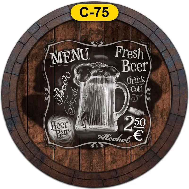 Quadro Tampa De Barril Bebida Cerveja C-75