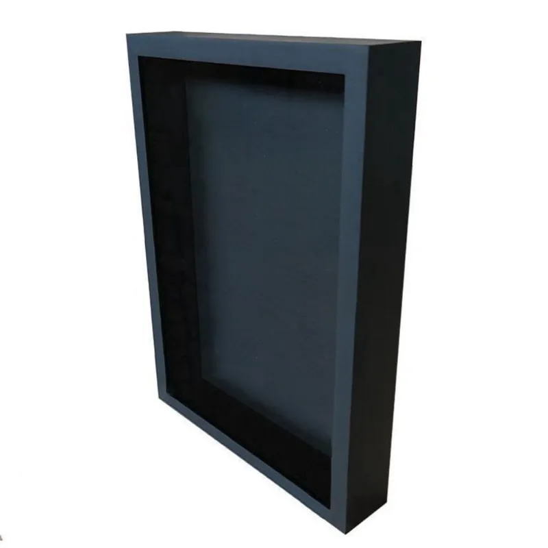 Moldura Caixa Alta 30X42,5Cm A3 5,3 Cm De Profundidade Preto