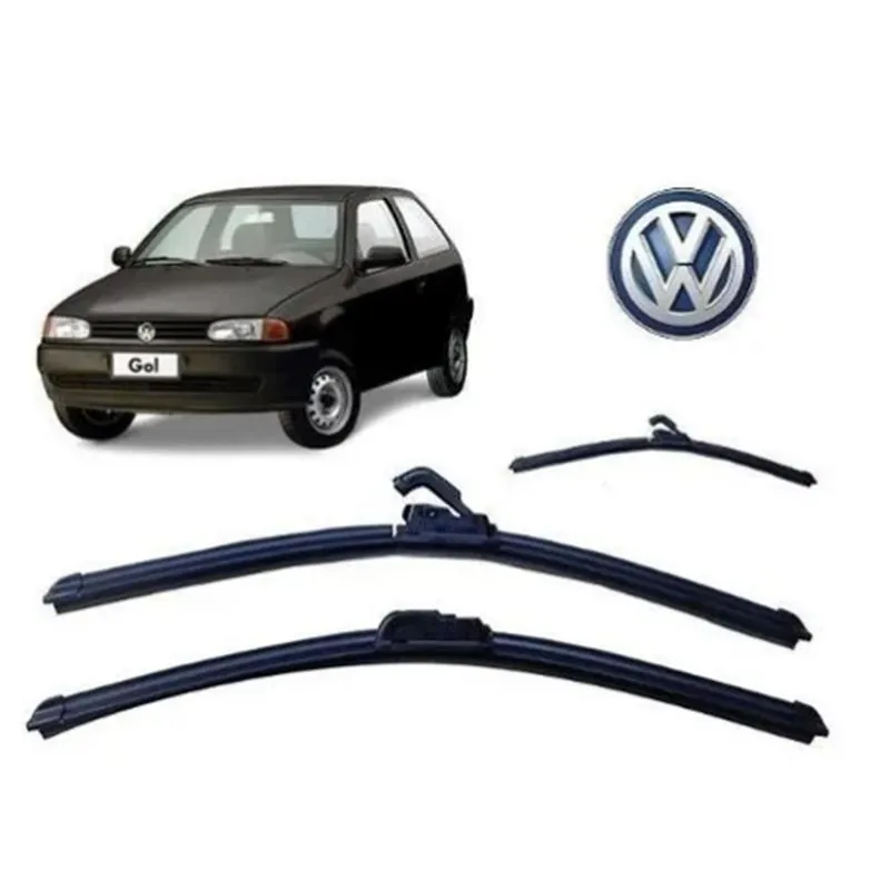Kit 3 Palhetas Limpador Parabrisa Diant+tras Vw Gol Bola G2