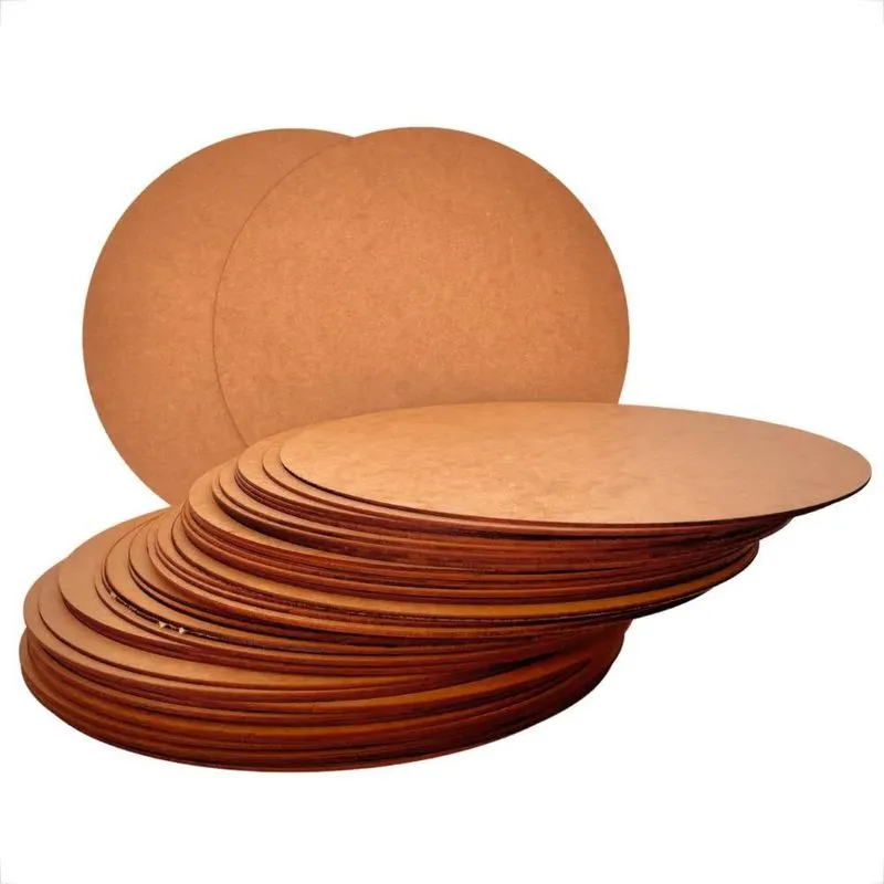 Kit Sousplat Com 50 Bolachas 35x35 Mdf Cru Circulo Base Mesa