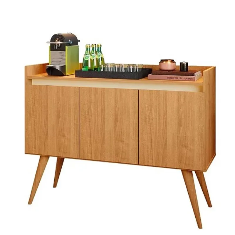 Aparador Buffet 3 Portas Com Pés Bar Veneza Delux Retrô 90cm Nature/Off White – jlar Móveis