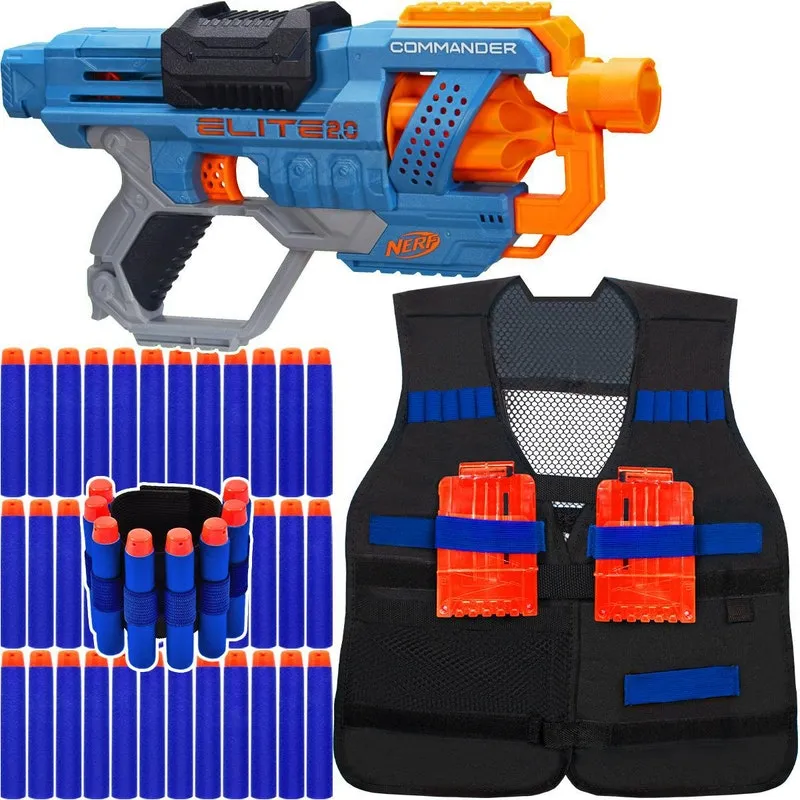 Lançador + Colete + Oculos + Pulseira + 30 Dardos Brinquedo
