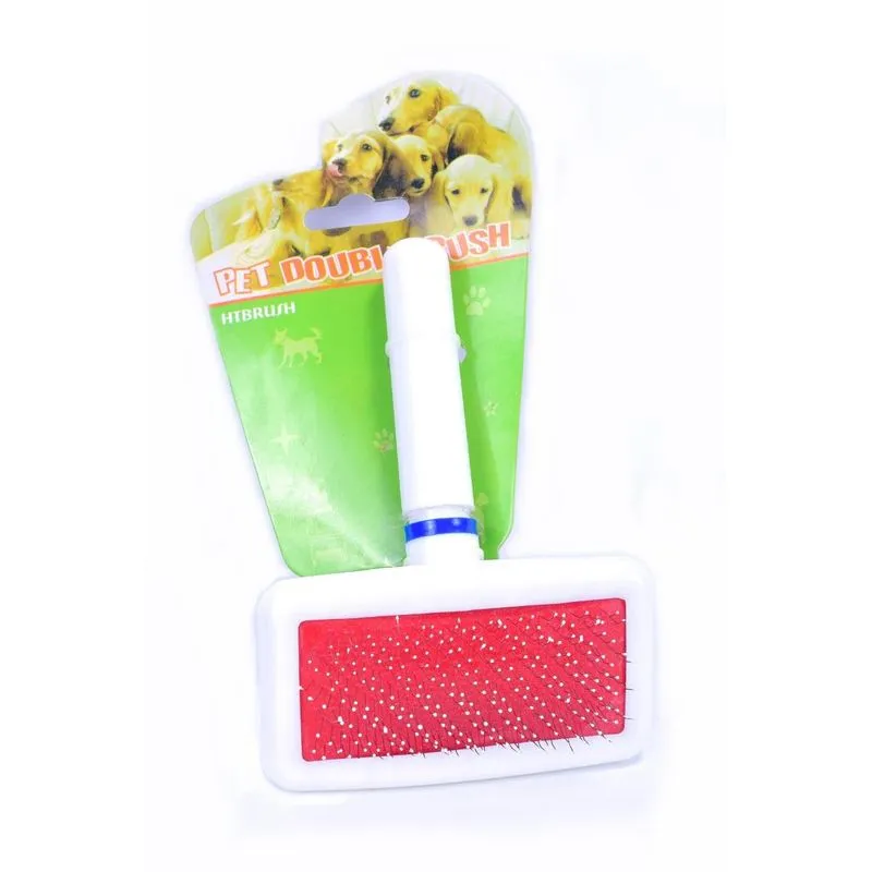 Rasqueadeira de Plástico para Cães - Branco - Tamanho 13,5cm