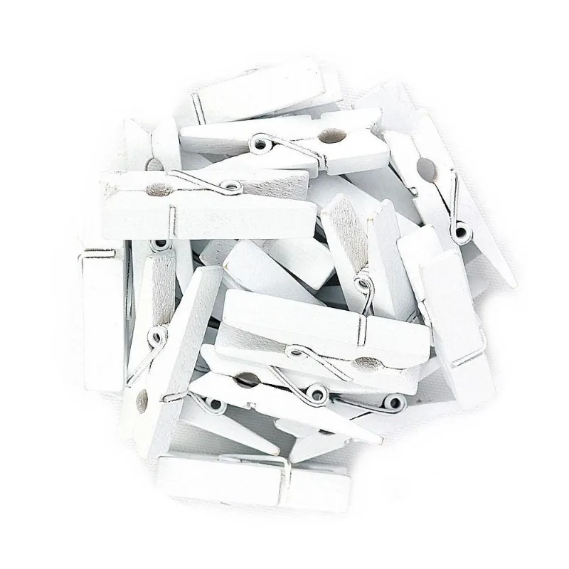 50 Unidades Mini Pregadores Branco 3,5 Cm