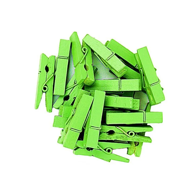 50 Unidades Mini Pregadores Verde 3,5 Cm
