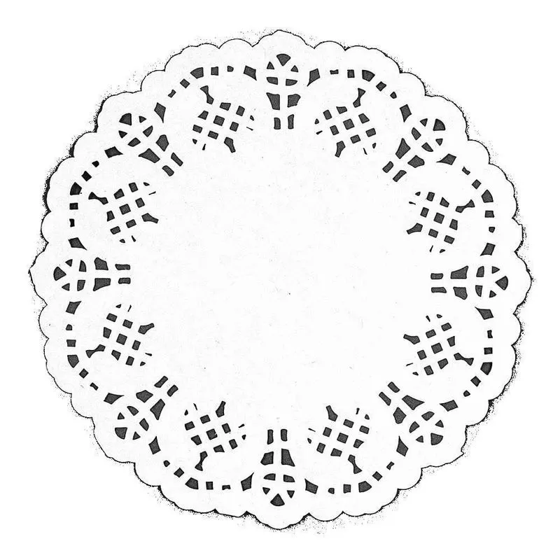 50 Unidades Papel Rendado Redondo 14 Cm Branco