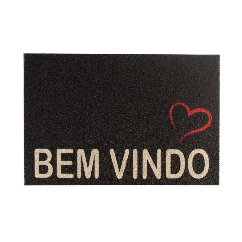 Capacho Retangular Bem Vindo Coração 40x60cm - Euro Mats