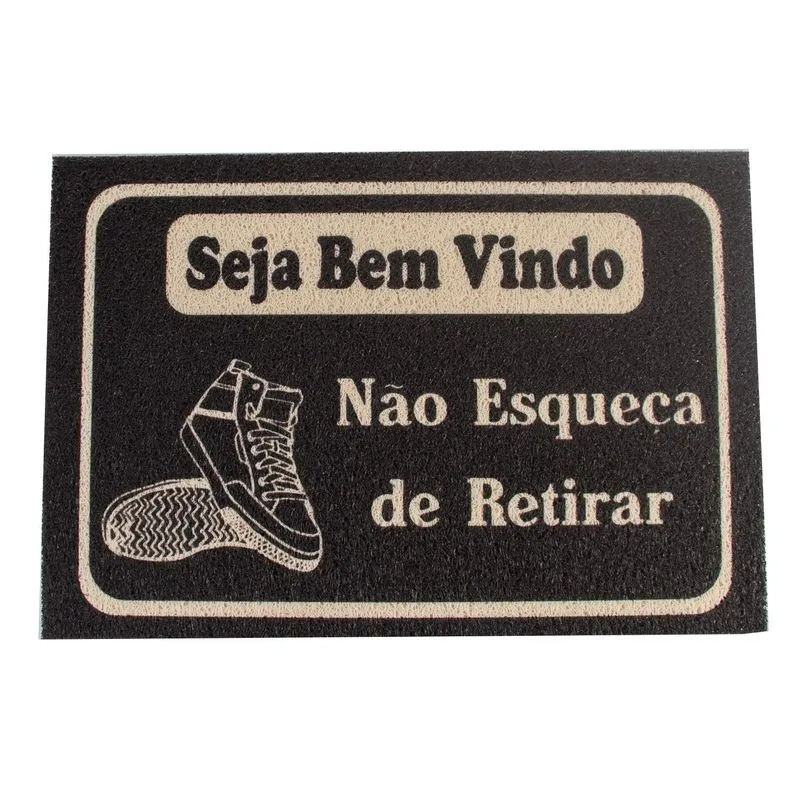 Capacho Estampado Euro Mats Seja Bem Vindo Vinil 5mm