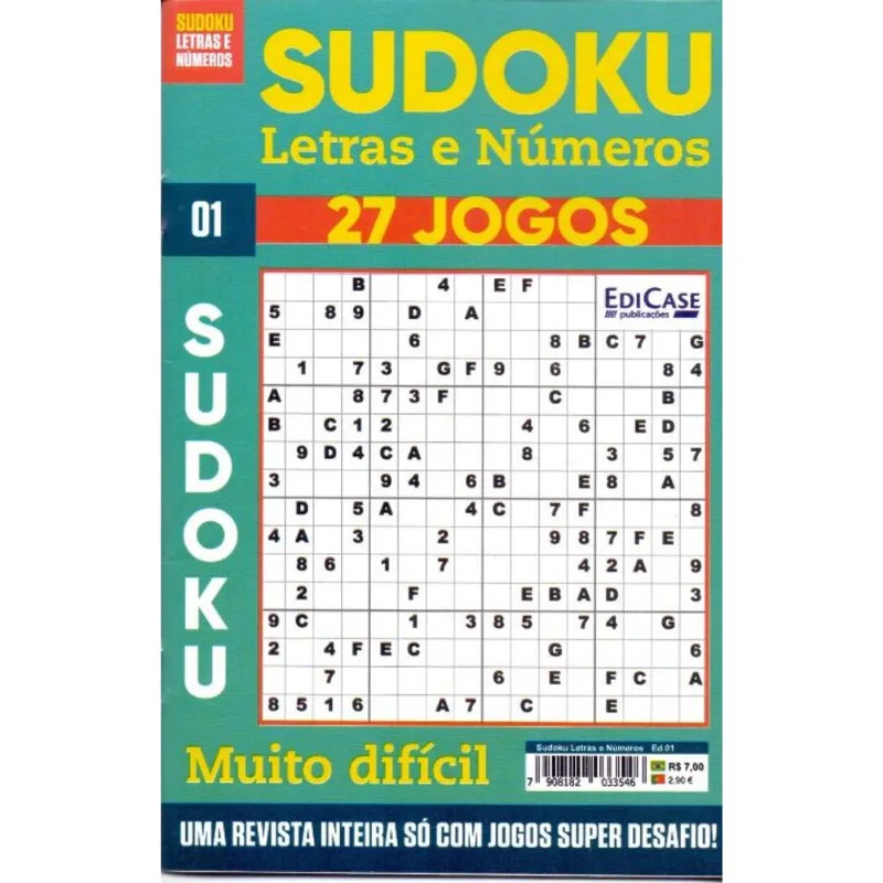 Sudoku Letras e Números 27 Jogos Edição 01 - Edi Case