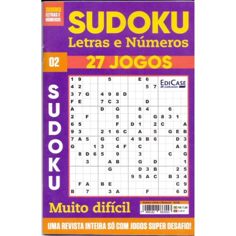 Sudoku Letras e Números 27 Jogos Edição 02 - Edi Case