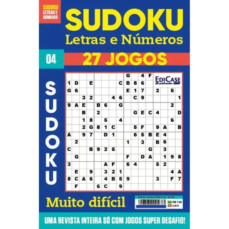 Sudoku Letras e Números 27 Jogos Edição 04 - Edi Case