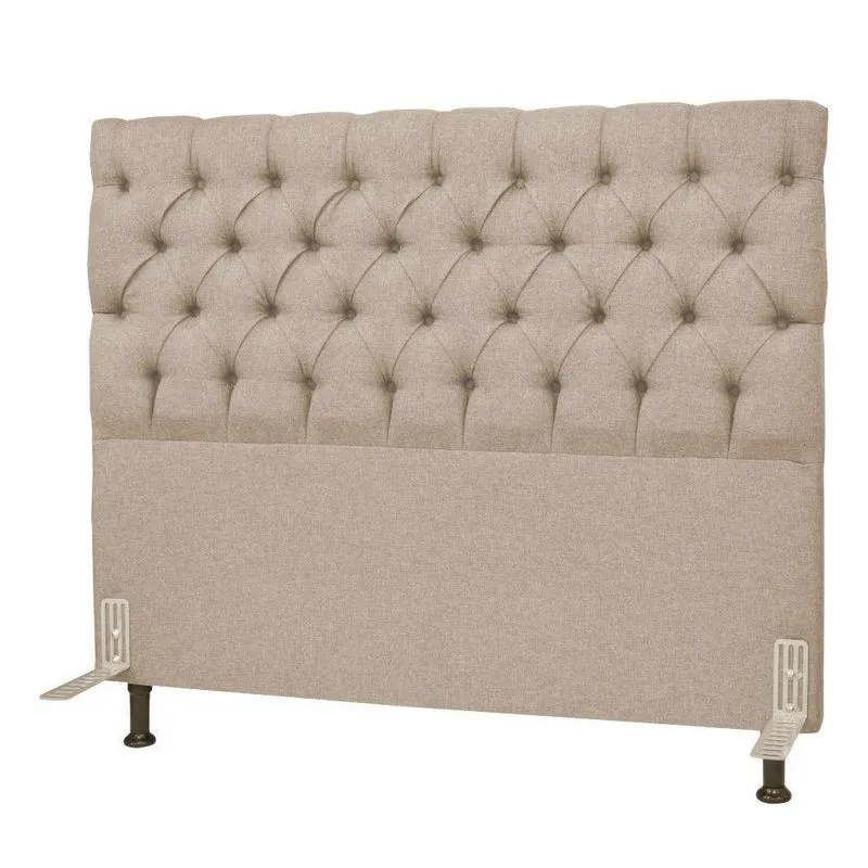 Cabeceira Cama Box Casal King 195cm Cristal Linho Bege