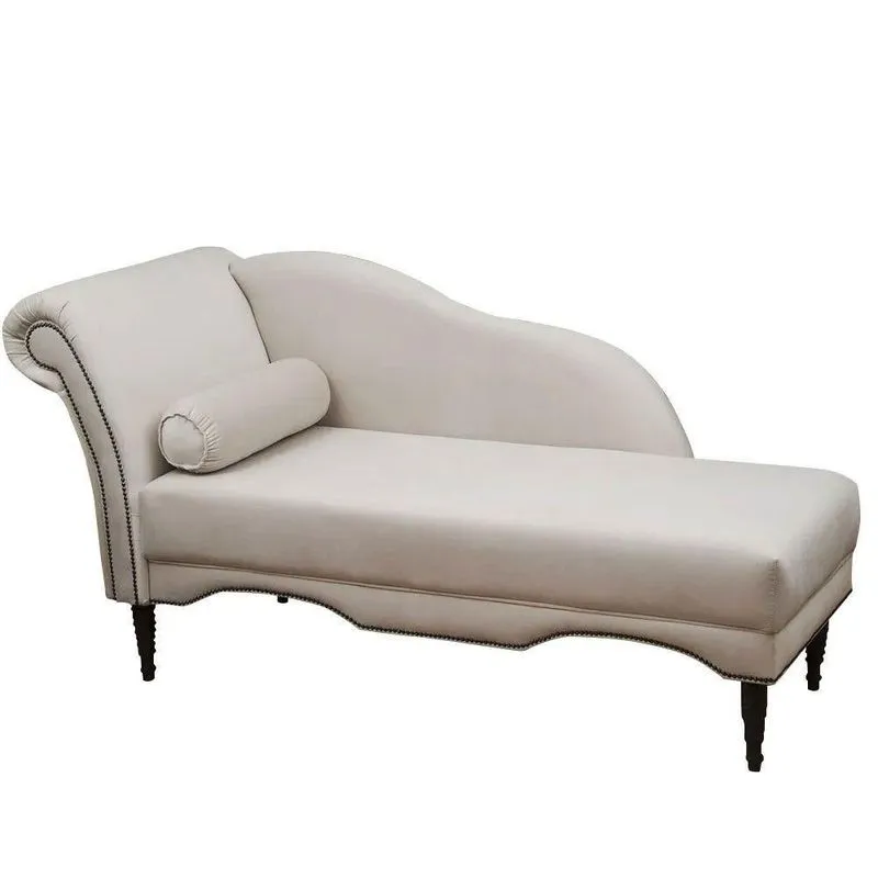 Chaise Longue Divã Copenhagen Em Madeira De Reflorestamento Sintético 160cm Speciale Home Bege