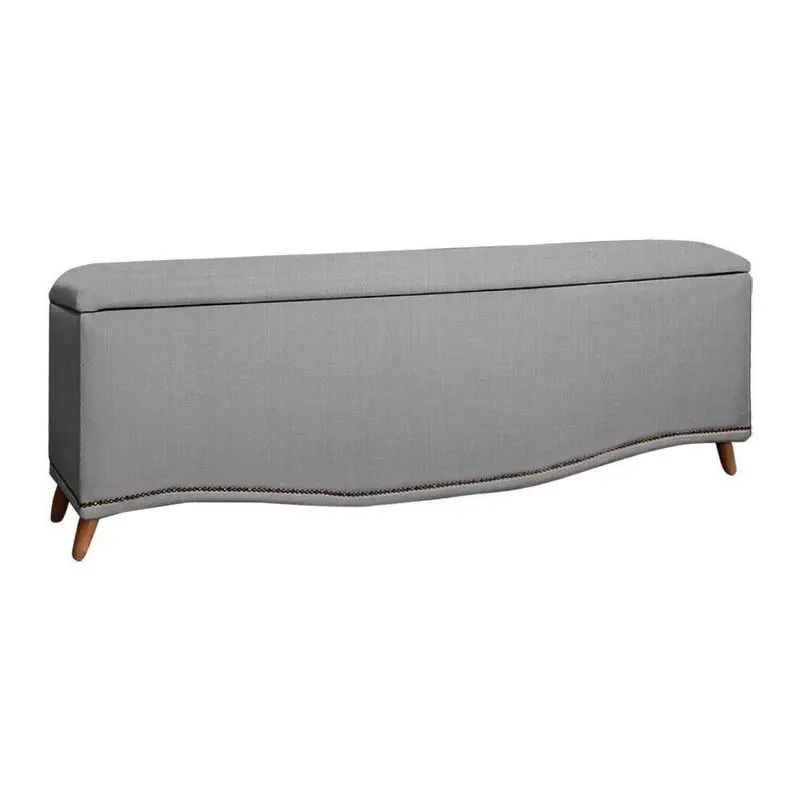 Calçadeira Sapateira Baú Holanda 195cm De Largura Linho Star Confort Grafite