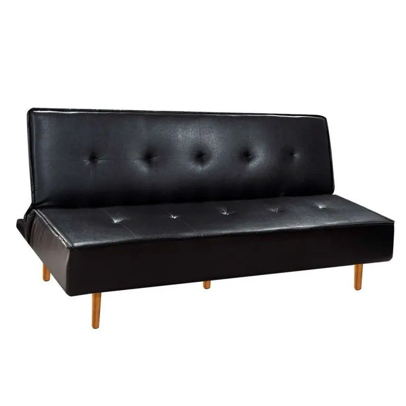 Sofá Cama Silver 3 Lugares Reclinável 1,92 Material Sintético Facto Preto Speciale Home Preto