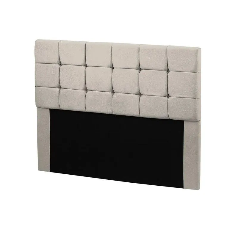 Cabeceira Julia Cama Box Casal 140cm Estofada Veludo Bege Marfim Star Confort Bege Marfim