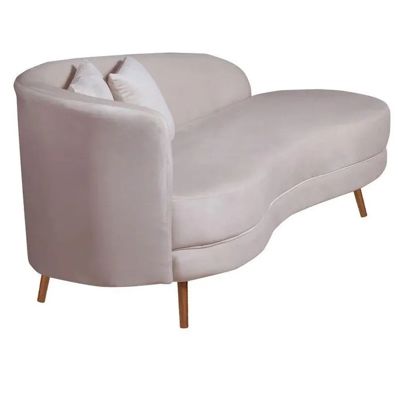 Chaise Longue Divã Emili Em Madeira De Reflorestamento 160cm Veludo Star Confort Rose