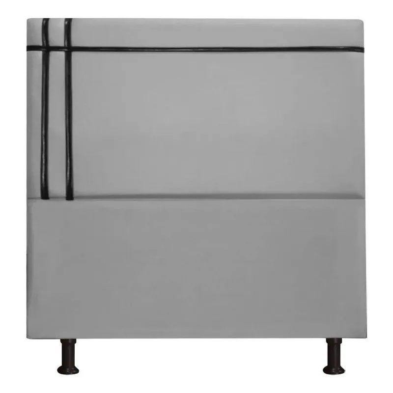 Cabeceira Royal 140cm Linho Fita Preta Shop Das Cabeceiras Grafite