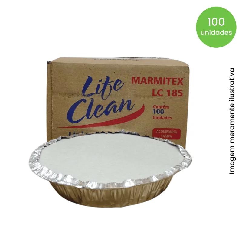 Marmitex De Alumínio N8 Fechamento Manual Life Clean Com 100 Unidades