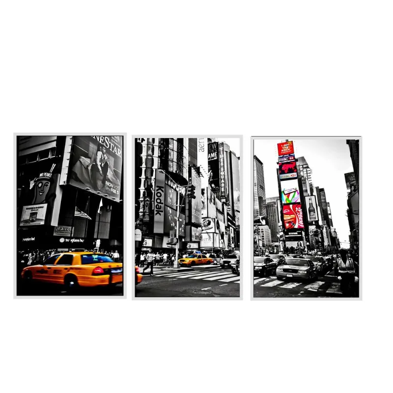 Quadro Mosaico Decorativo Rua De Nova York - Branca