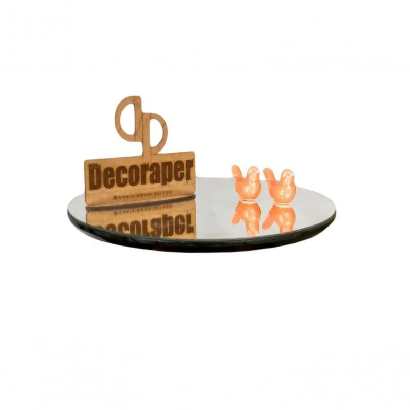 Somente Tampo De Mesa Tripe Com 45cm Espelho E Chapinhas Preta
