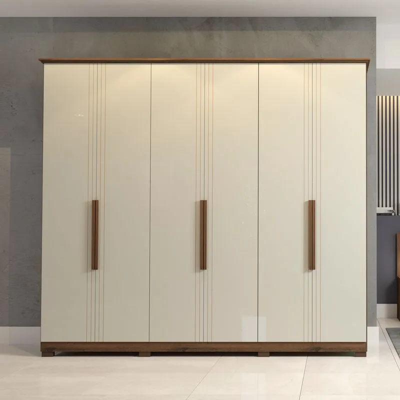Guarda Roupa 6 portas Panan Itaúnas Café Off White