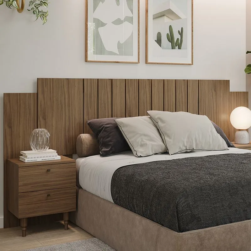Cabeceira Panan Genova Extensível 100%MDF 4 Gavetas Avelã