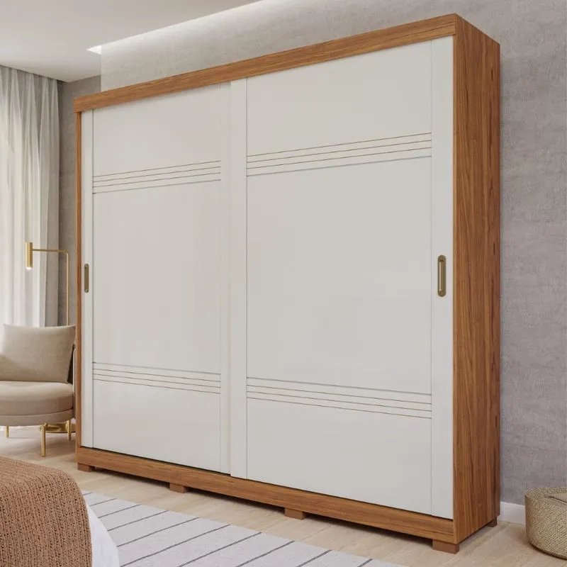 Guarda Roupa Casal com Pés 2 Portas de Correr 100 mdf Blumenau Panan