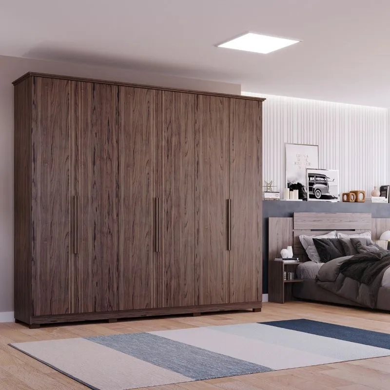 Guarda Roupa Casal 6 Portas 4 Gavetas com Pés Itaunas Panan