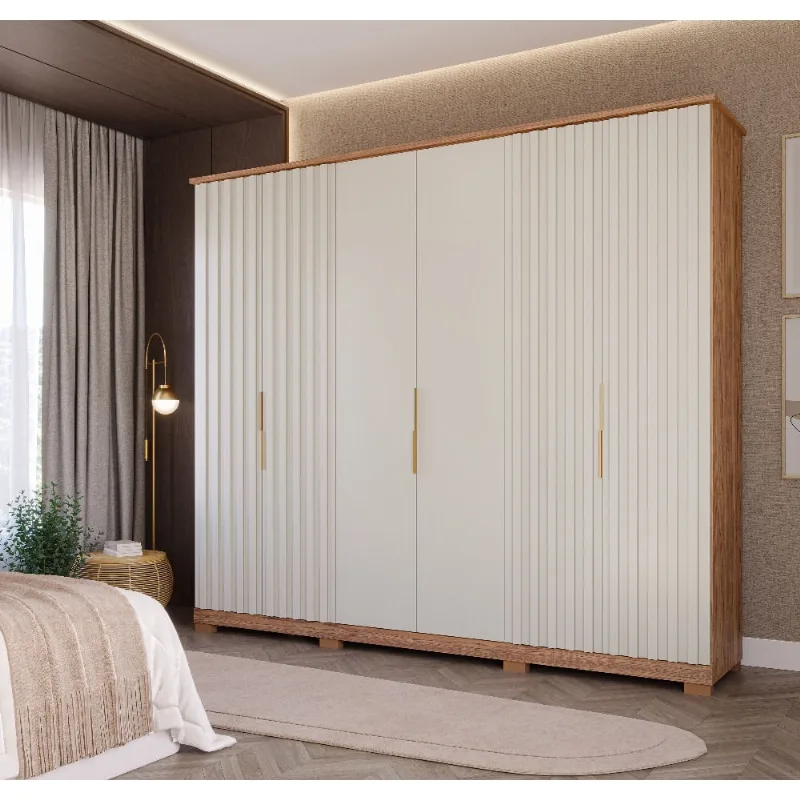 Guarda Roupa Panan La Belle 6 Portas 6 Gavetas Cinamomo/Off White