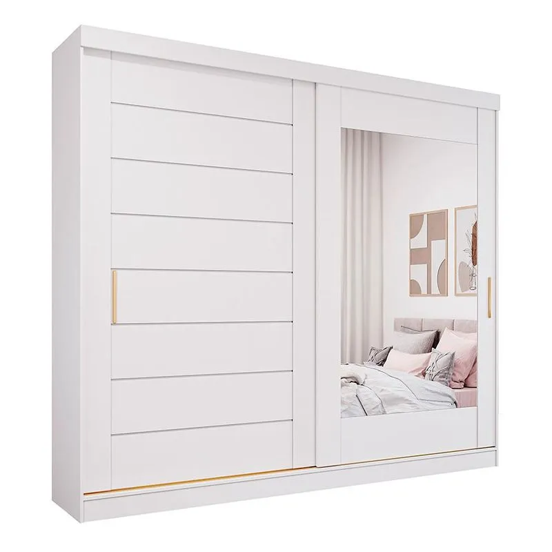 Guarda-Roupa Casal com Espelho Florença sem Pés 2 pt 8 gv Branco