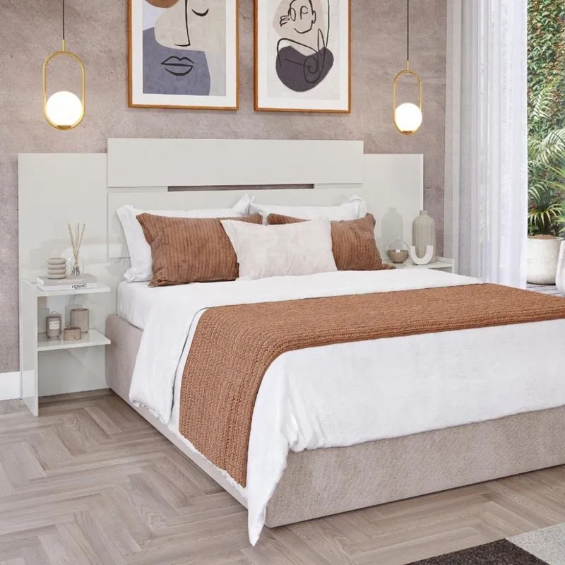 Cabeceira com 2 Prateleiras Lateral 100MDF Mila Panan