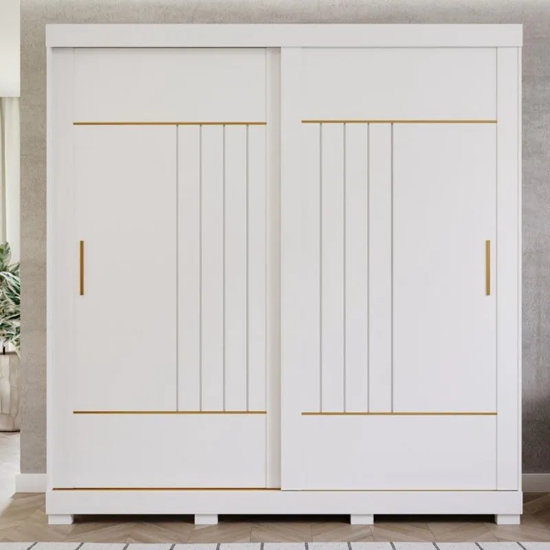 Guarda Roupa Casal com Pés 2 Portas de Correr 100 mdf Ayla Panan
