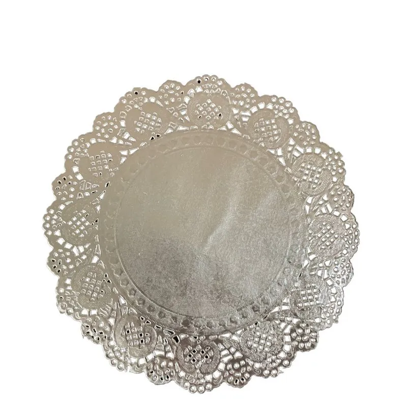 120UN Doilies Prata Rendado Souplast Redondo 18,5 cm