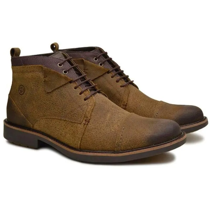 Bota Coturno Anatomic Gel Masculino Couro Dia A Dia Conforto Verde Oliva 43