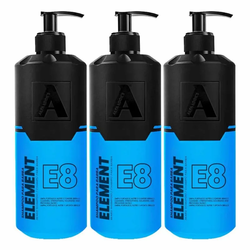 Kit 3x Shampoo Barba Hidratante Element E8 200ml Alfa Look's