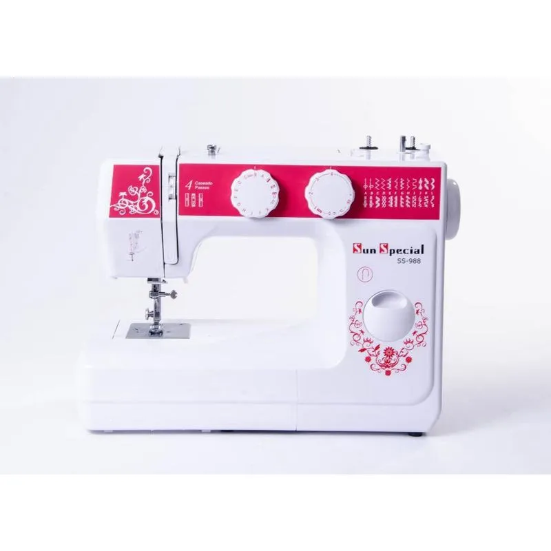 Máquina Costura Doméstica Ss-988 220V Mecânica Vermelha - Sun Special